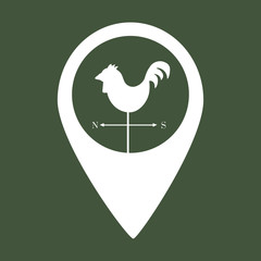 Pin graphic on green background