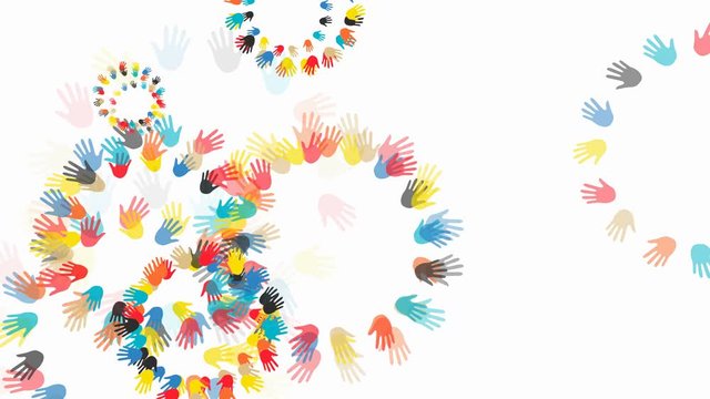 Abstract hands on white background - 4k, loop, alpha
