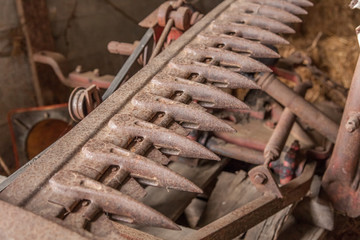 sharp tractor rake with pointy spikes