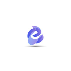 abstract letter E logo design template