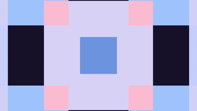 Moving geometric shapes. Transformation colorful squares. Seamless looping footage.