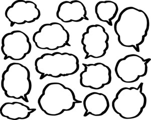 Speech balloon with Bold line set