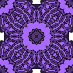 Seamless background pattern in geometric floral style. Vector illustration.