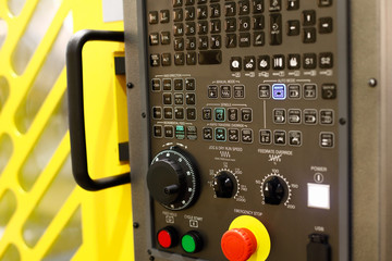 control panel of modern 5-axis CNC lathe machine