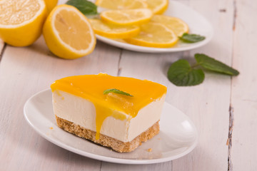 Lemon cheesecake.