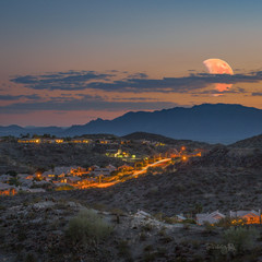 Blood moon over Ahwatukee, Phoenix, Arizona
