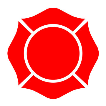Firefighter Emblem St Florian Maltese Cross White Outline