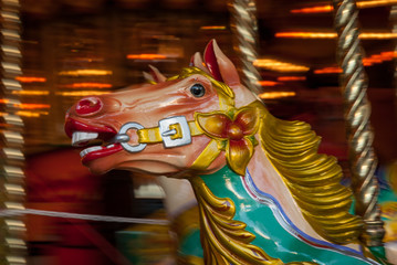 Carousel horse in motion