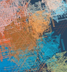 Abstract painting on canvas. Hand made art. Colorful texture. Modern artwork. Strokes of fat paint. Brushstrokes. Contemporary art. Artistic background image.