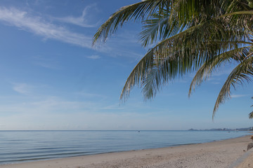 Beautiful sky and sea in the sunny day during the summer vacation in Thailand