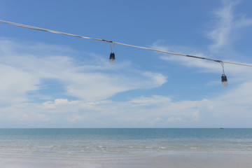 Beautiful sky and sea in the sunny day during the summer vacation in Thailand