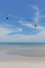 Beautiful sky and sea in the sunny day during the summer vacation in Thailand