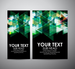 Brochure business design Abstract green triangle digital pattern background. 