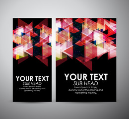 Brochure business design Abstract red triangle digital pattern background. 