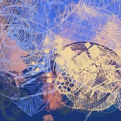 Abstract painting on canvas. Hand made art. Colorful texture. Modern artwork. Strokes of fat paint. Brushstrokes. Contemporary art. Artistic background image.