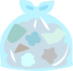 透明の袋に入ったゴミ