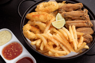 Delicious french fries ready to served.