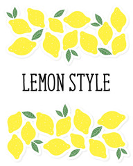 Lemon style vector illustration minimalism yellow kitchen