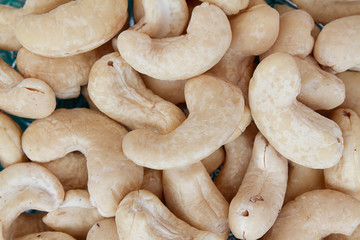 Cashew nuts close up