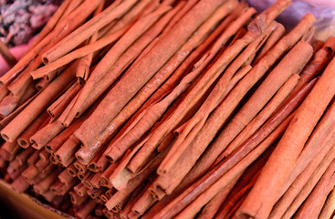 Cinnamon sticks. Background and texture