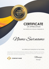 certificate template with luxury pattern diploma,Vector illustration.