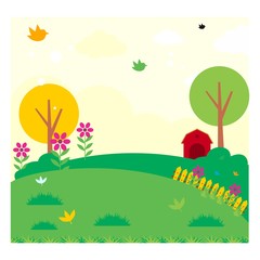 Obraz premium farmland green yard field grassland pasture meadow scenery landscape background