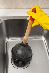 hand with plunger