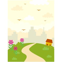 Fototapeta premium pathway grassland meadow pasture countryside scenery landscape background