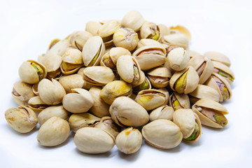 pistachio nuts On a white background
