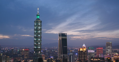 Taipei city at night