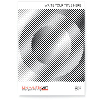Geometric cover design, modern. Creative poster with simple shape in bauhaus style, minimalistic art. Modern digital art with halftone patterns. Template for cover, print design, vector illustration.