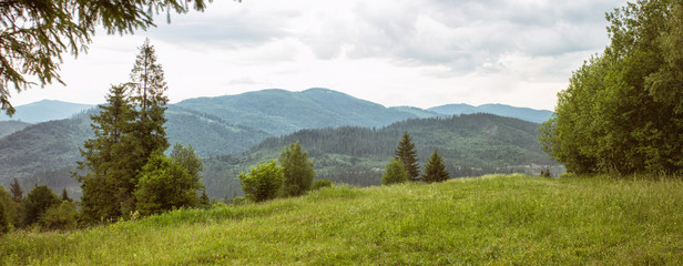 Panorama of the Carpathian Mountains. Location place Carpathian, Ukraine, Europe. Fascinating nature © vavstyle2