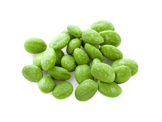 Parkia speciosa seeds or bitter bean on white background