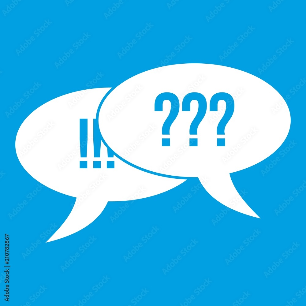 Poster question and exclamation speech bubbles in simple style isolated on white background vector illustra
