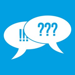 Question and exclamation speech bubbles in simple style isolated on white background vector illustration