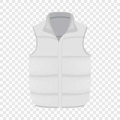 White warm vest mockup. Realistic illustration of white warm vest vector mockup for web © ylivdesign