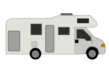 Naklejka premium Autocaravana sobre fondo blanco.