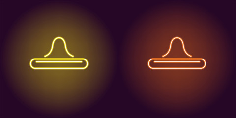 Neon icon of Yellow and Orange Condom
