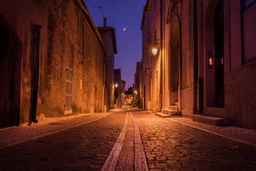 Old street of Cassis, France at Night