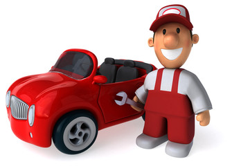 Obraz premium Fun mechanic - 3D Illustration