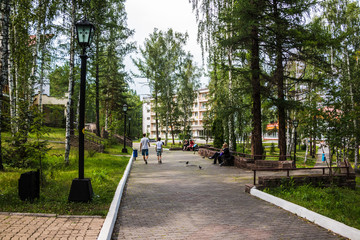 Green park in the city