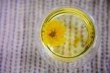 Blooming, Flowering Tea in Glass Teapot