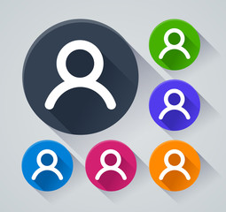 head circle icons with shadow