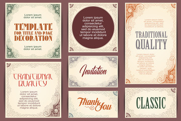 Happy holidays. Set for creating flyer, web  and invitations or greeting cards.