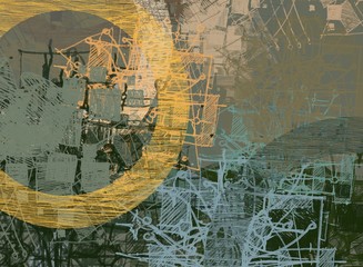 Abstract painting on canvas. Hand made art. Colorful texture. Modern artwork. Strokes of fat paint. Brushstrokes. Contemporary art. Artistic background image.