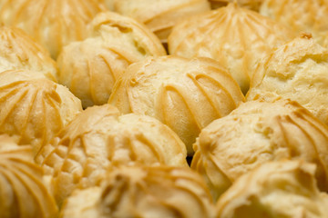 Profiteroles. Delicious tasty french bakery