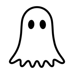 Ghost, phantom or apparition haunting Halloween line art vector icon for holiday apps and websites - obrazy, fototapety, plakaty