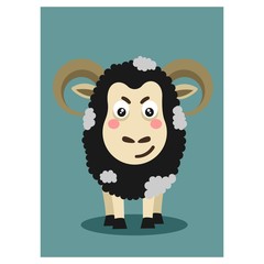 funny cute sheep goat livestock animal mascot cartoon character