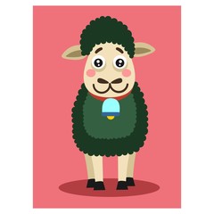 funny cute sheep goat livestock animal mascot cartoon character