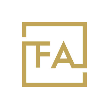 Two Letter Logo Line Square FA TO FZ